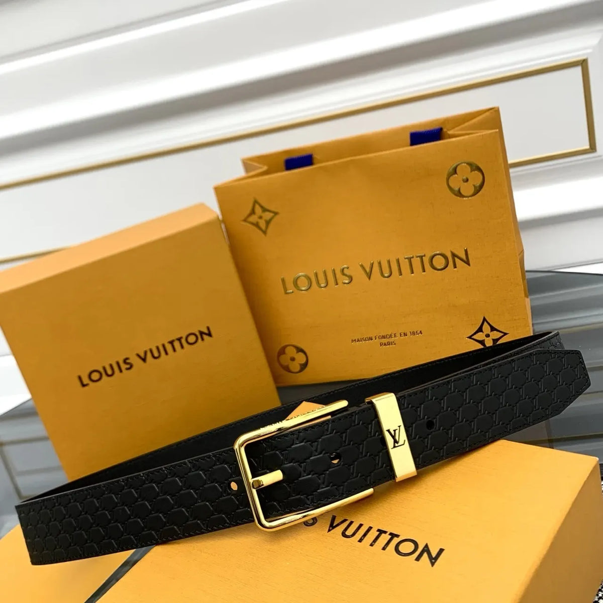 monogram Louis Vuitton Embossed Belt - Hình 4