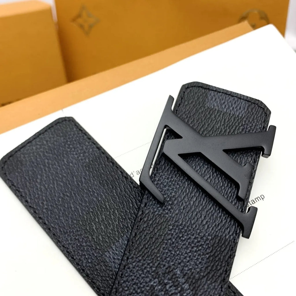 matte Louis Vuitton Damier Graphite Belt - Hình 3