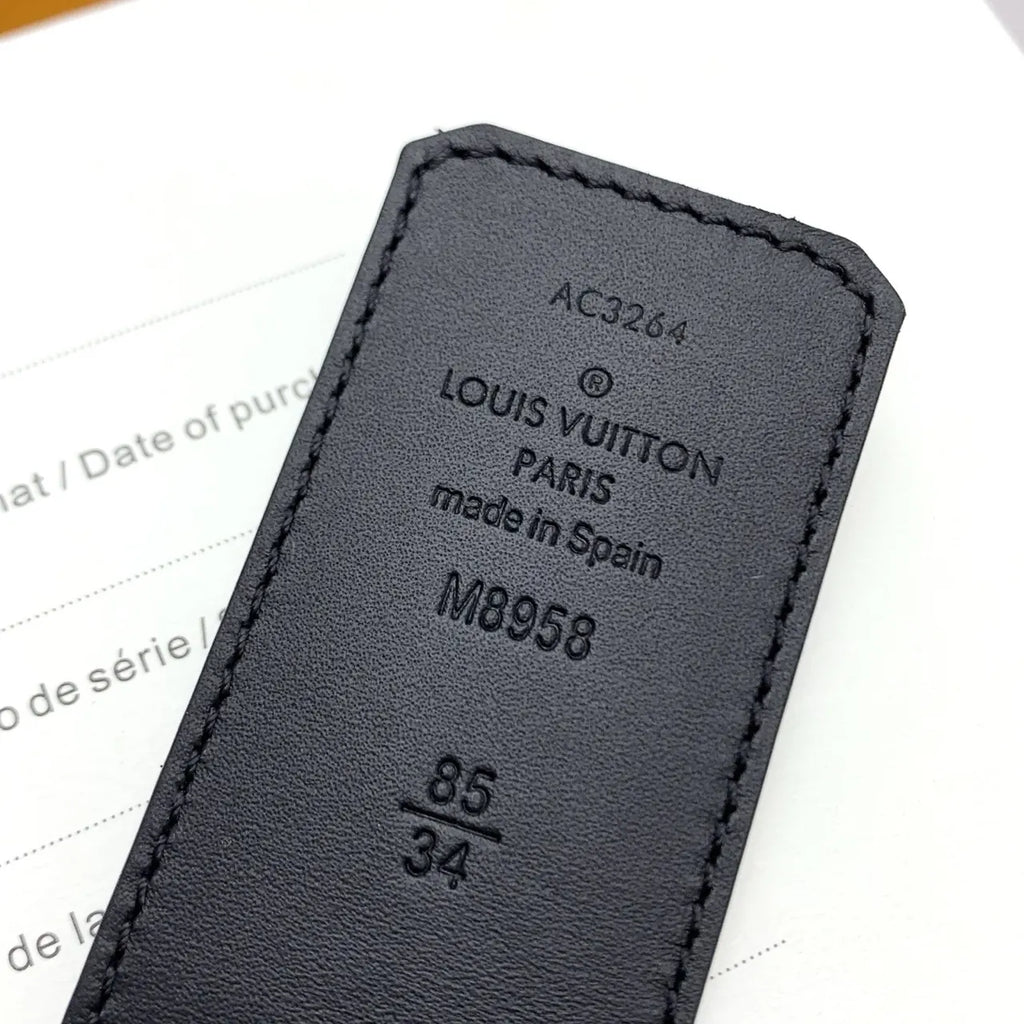matte Louis Vuitton Damier Graphite Belt - Hình 9