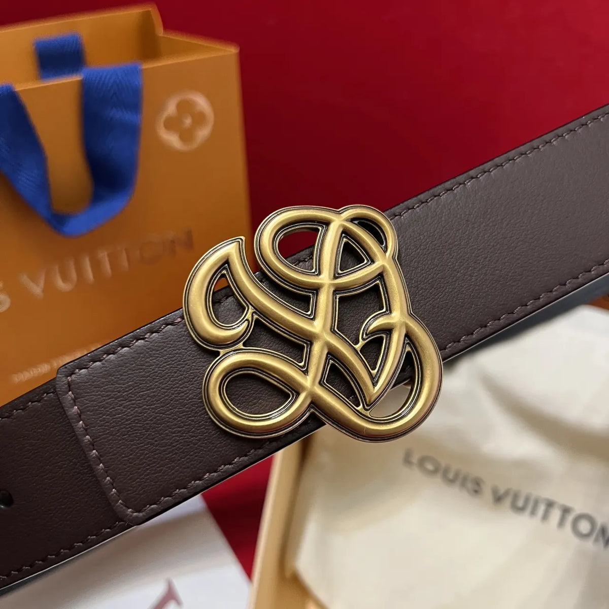 Loewe Dark Brown Leather Belt - Hình 2