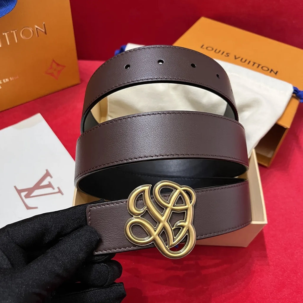 Loewe Dark Brown Leather Belt - Hình 3