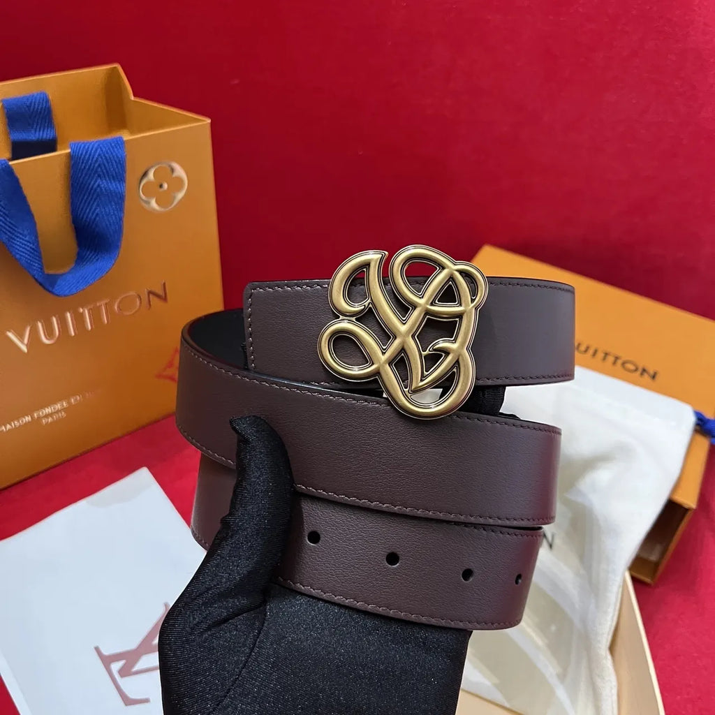 Loewe Dark Brown Leather Belt - Hình 4