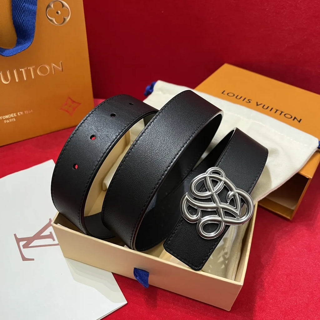 Loewe Black Leather Belt - Hình 3