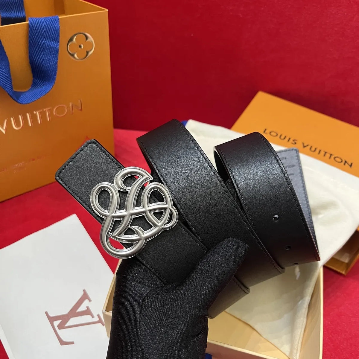 Loewe Black Leather Belt - Hình 4