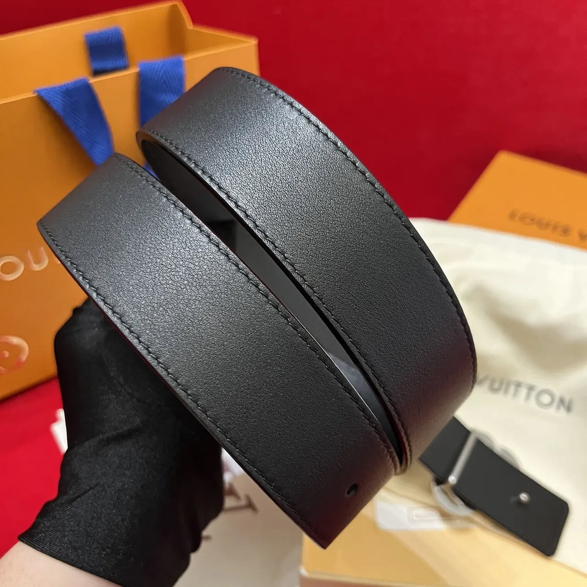 Loewe Black Leather Belt - Hình 6