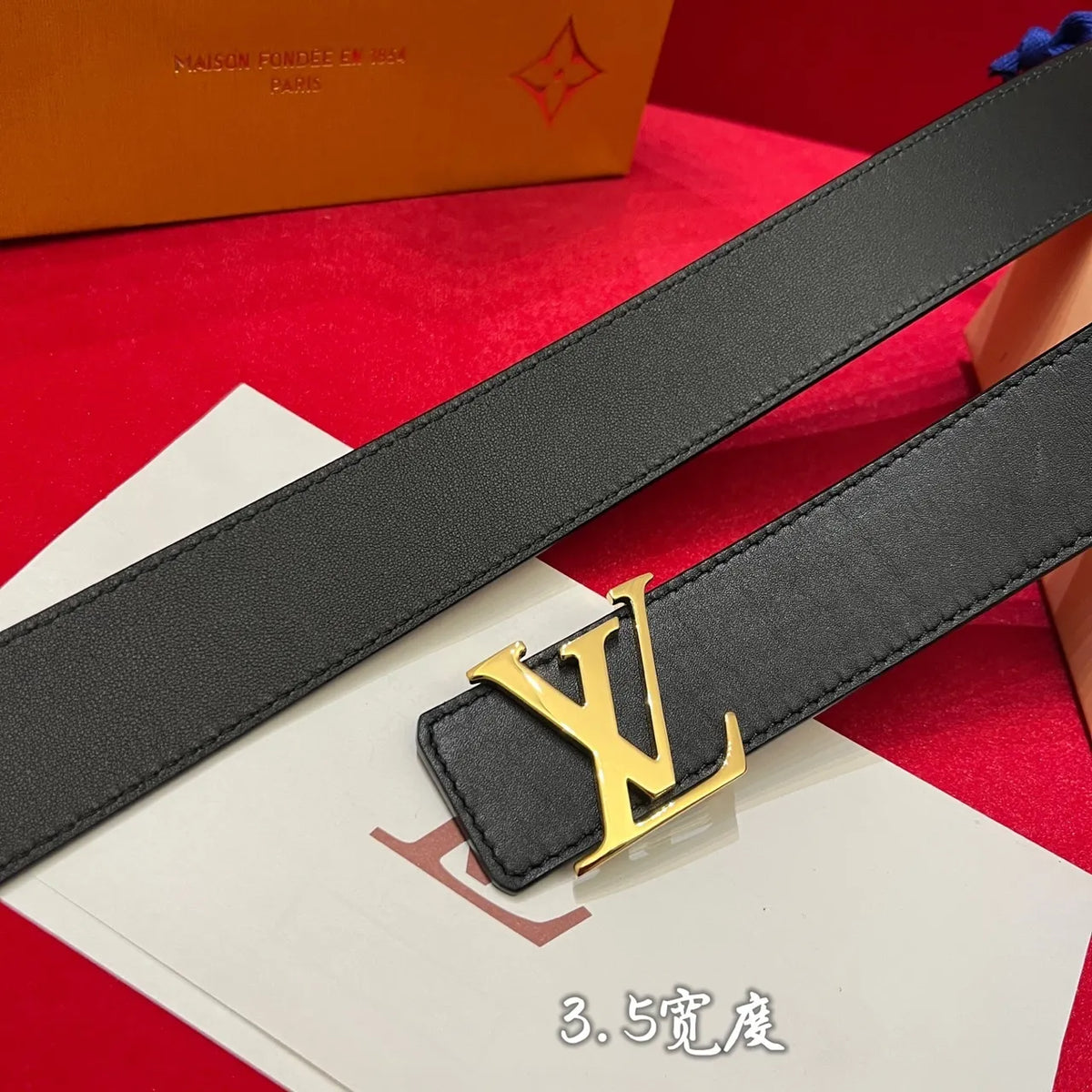 Louis Vuitton Gray Leather Belt silver