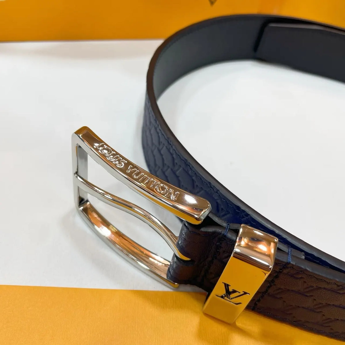 blue Louis Vuitton Navy Belt - Hình 7