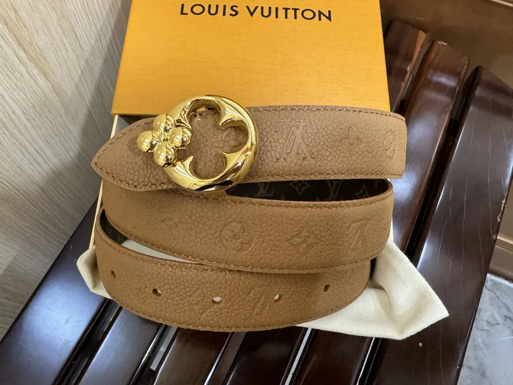 Louis Vuitton Tan Leather Belt - Hình 3