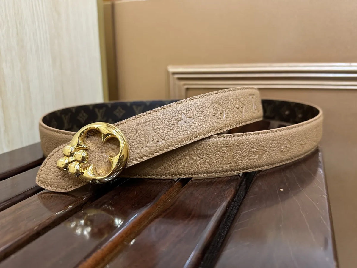 Louis Vuitton Tan Leather Belt - Hình 5