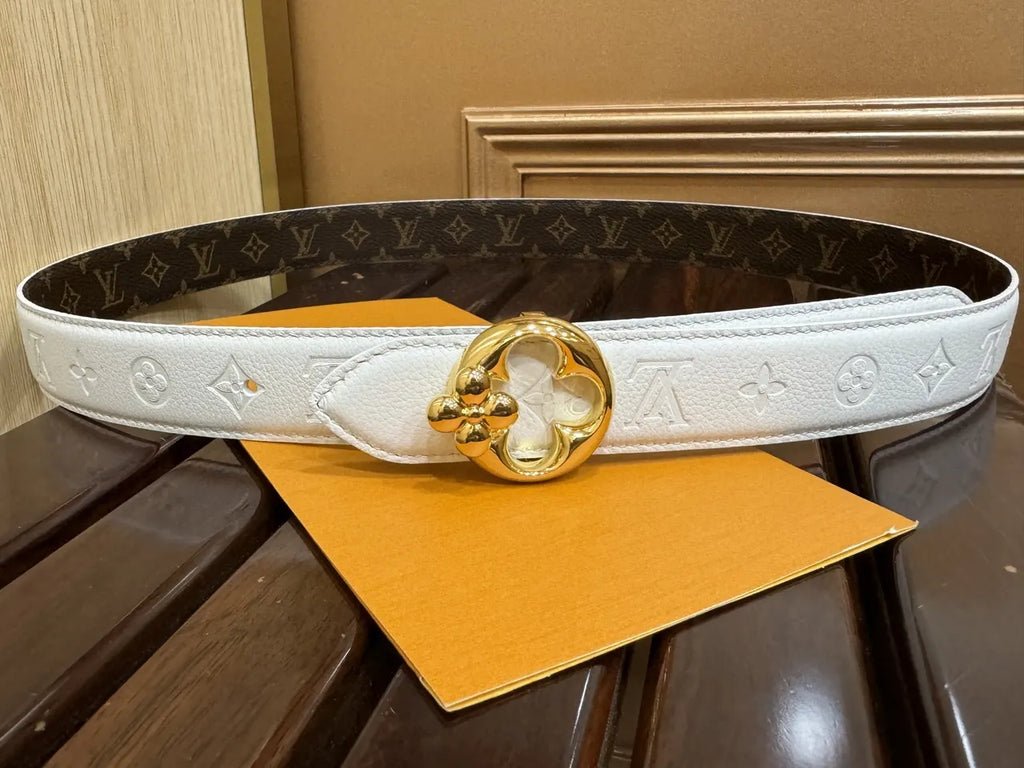 Louis Vuitton White Leather Belt