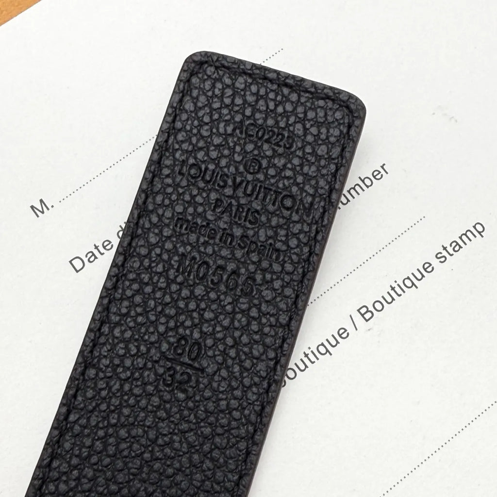 gold Louis Vuitton Monogram Brown Belt - Hình 8