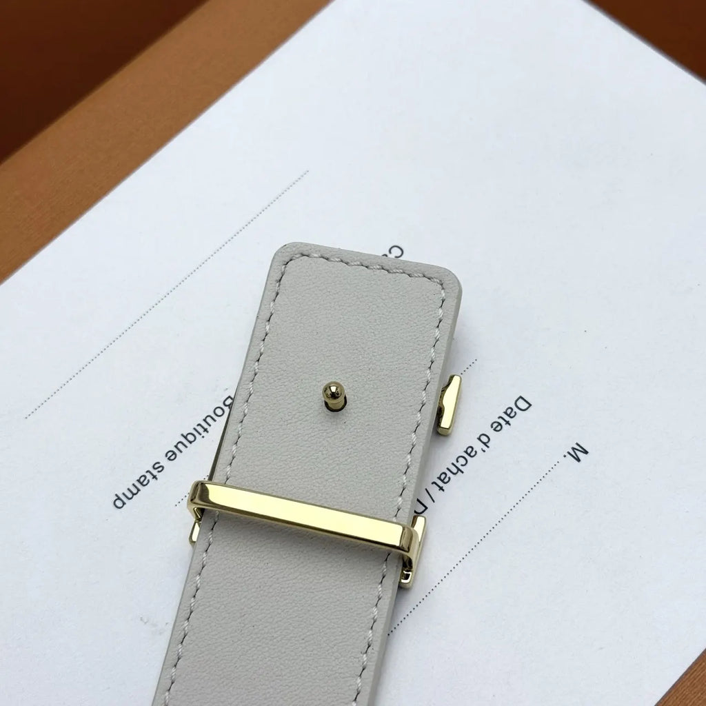 gold Louis Vuitton Damier Azur Belt - Hình 6
