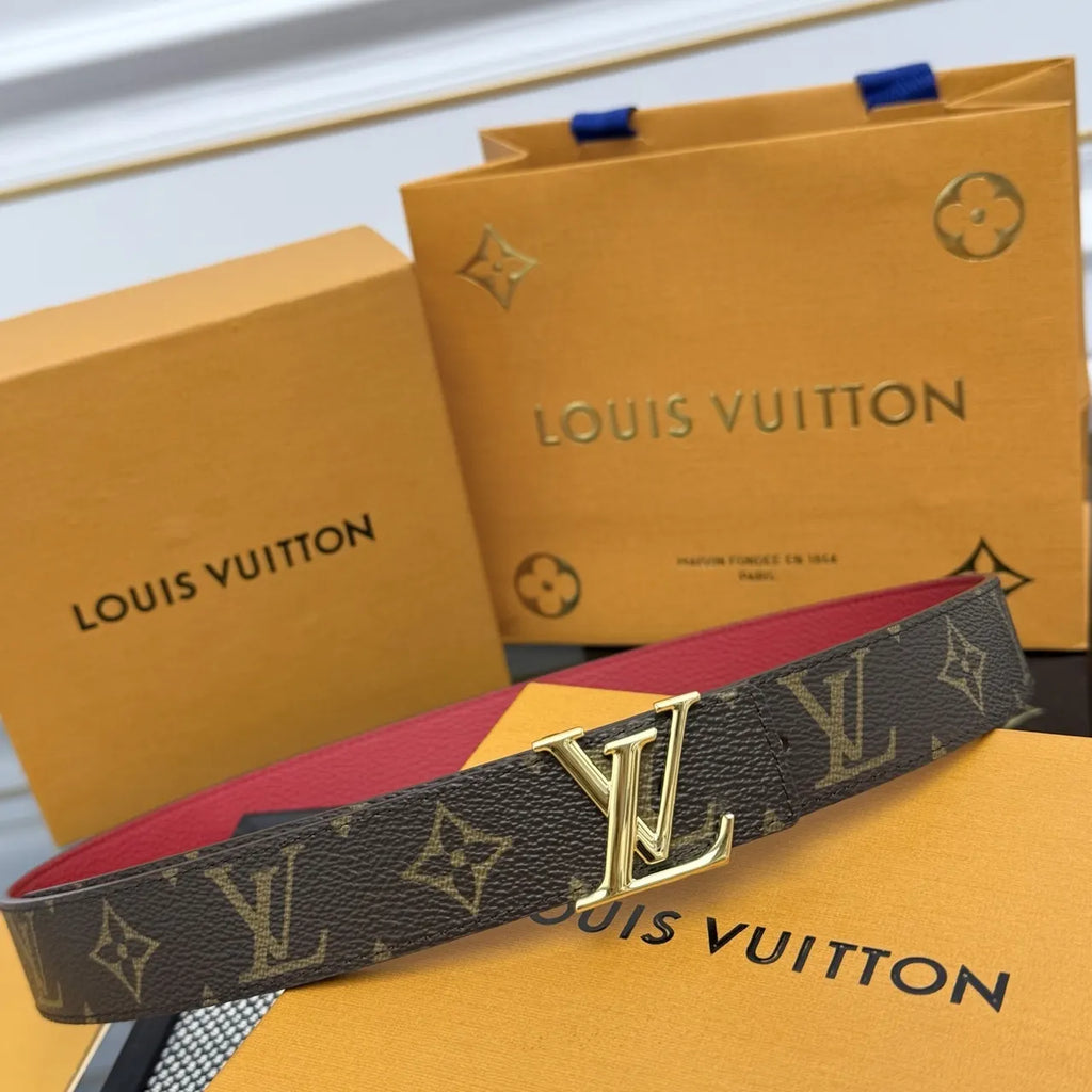 brown Louis Vuitton Monogram Belt - Hình 2