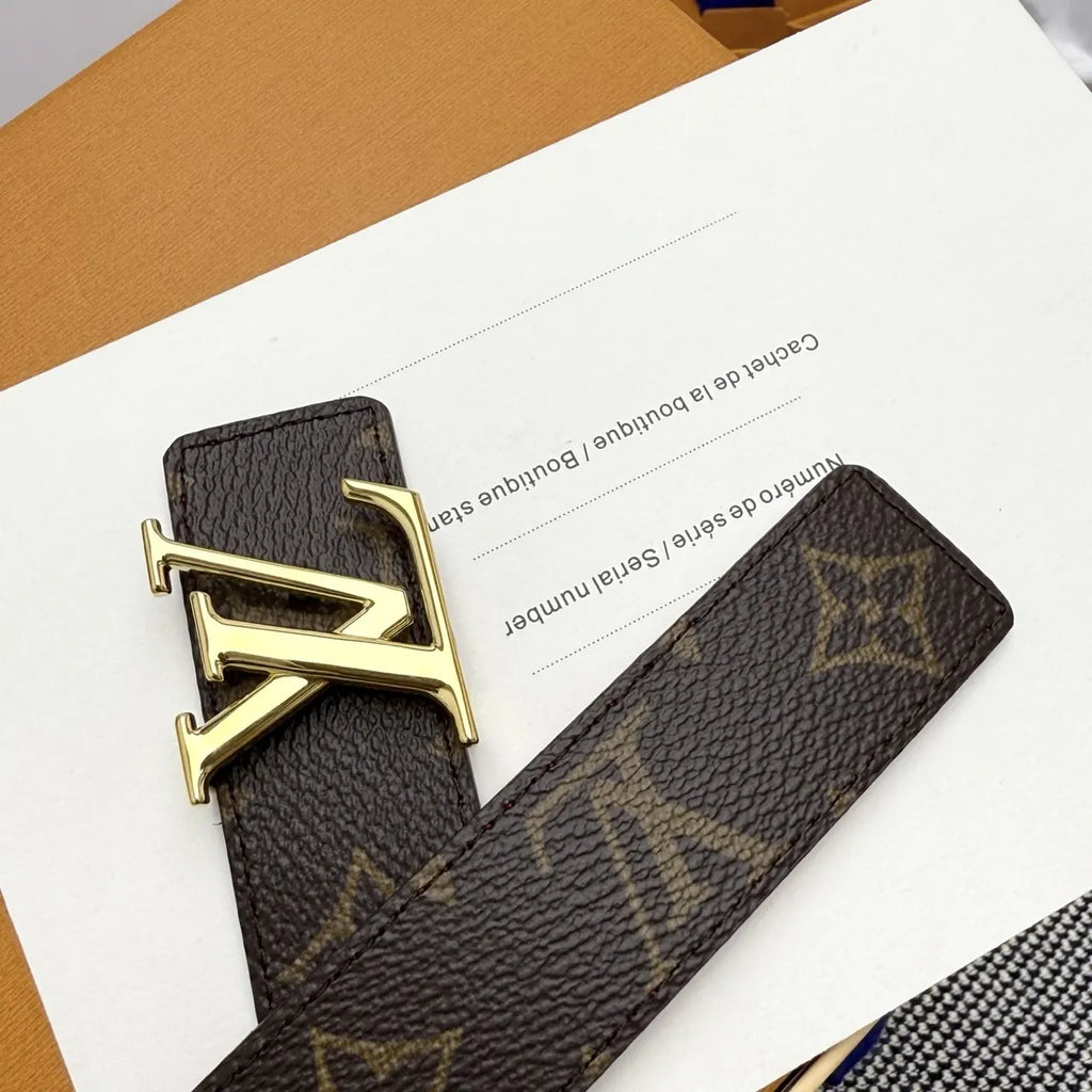 brown Louis Vuitton Monogram Belt - Hình 3