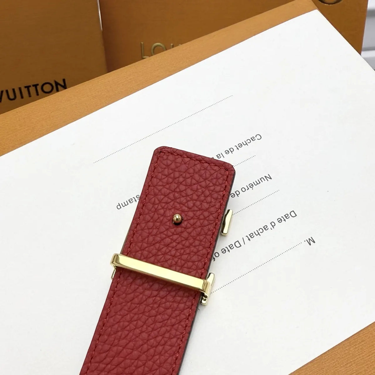 brown Louis Vuitton Monogram Belt - Hình 5