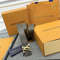 monogram Louis Vuitton Brown Leather Belt