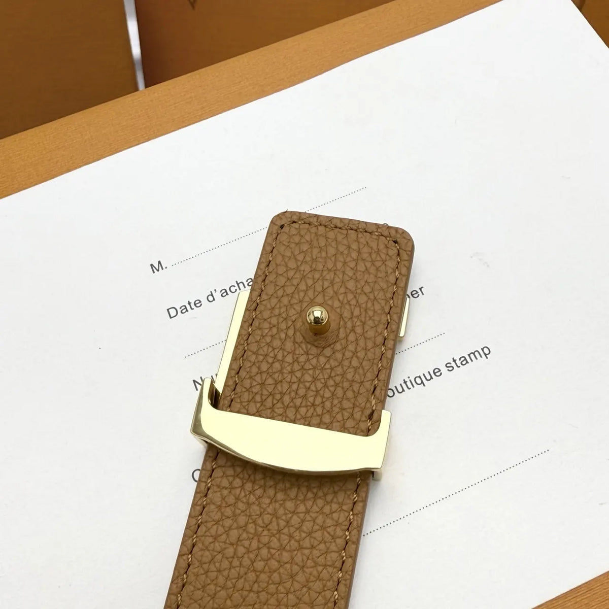 monogram Louis Vuitton Brown Leather Belt - Hình 7