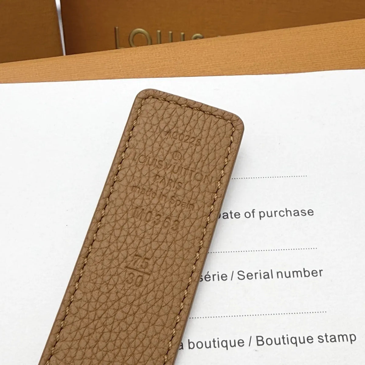 monogram Louis Vuitton Brown Leather Belt - Hình 8