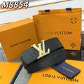 Louis Vuitton Black Embossed Leather Belt