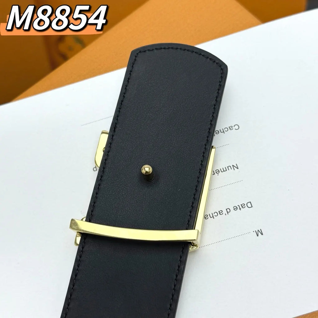 Louis Vuitton Black Embossed Leather Belt - Hình 8