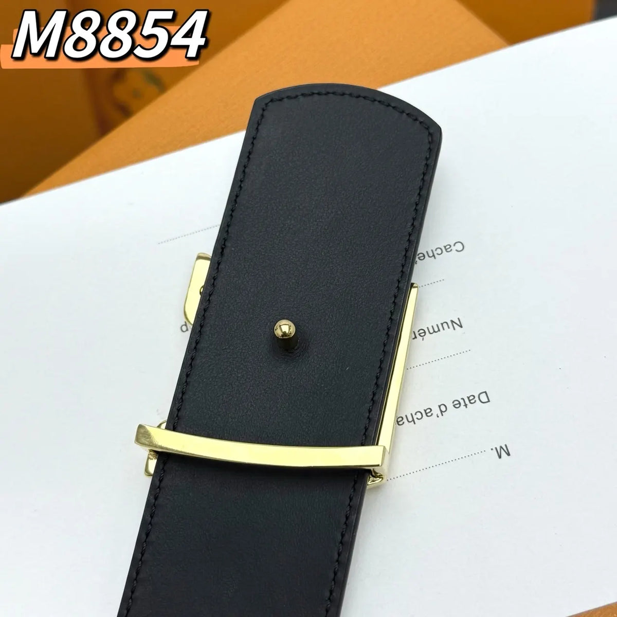 Louis Vuitton Black Embossed Leather Belt - Hình 8