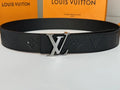 Louis Vuitton Black Embossed Leather Belt