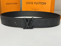 LV Embossed Black Leather Belt