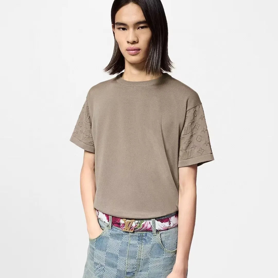 LV Violet Floral Belt Gold