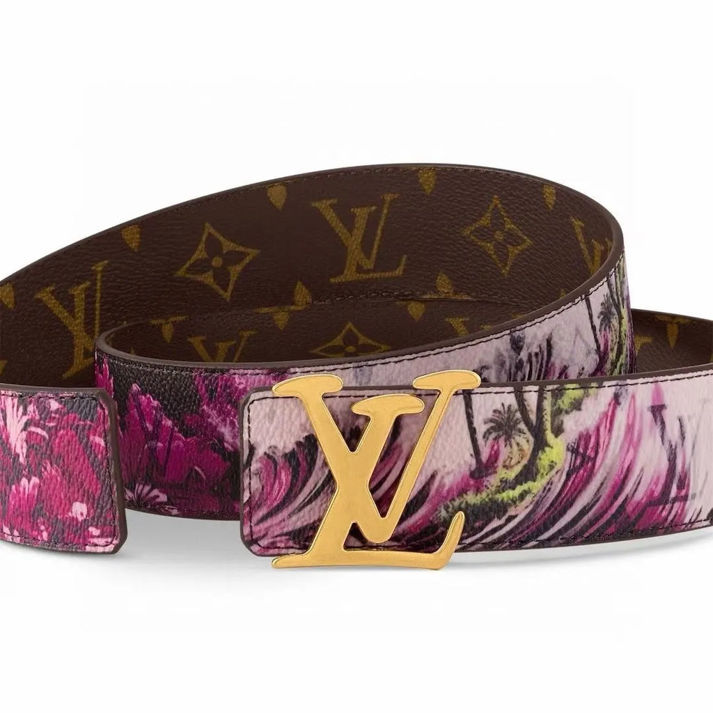 LV Violet Floral Belt Gold - Hình 2