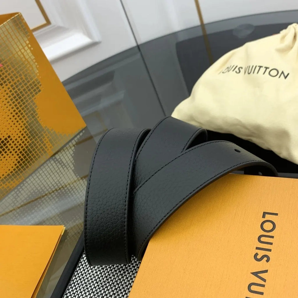 reversible Louis Vuitton Black Leather Belt - Hình 2