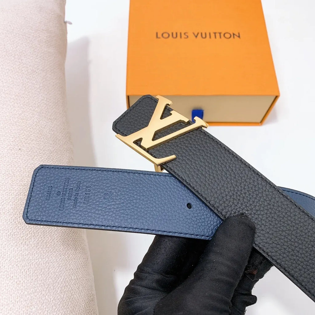 Louis Vuitton Black Leather Reversible Belt - Hình 2