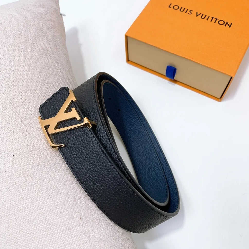 Louis Vuitton Black Leather Reversible Belt - Hình 3
