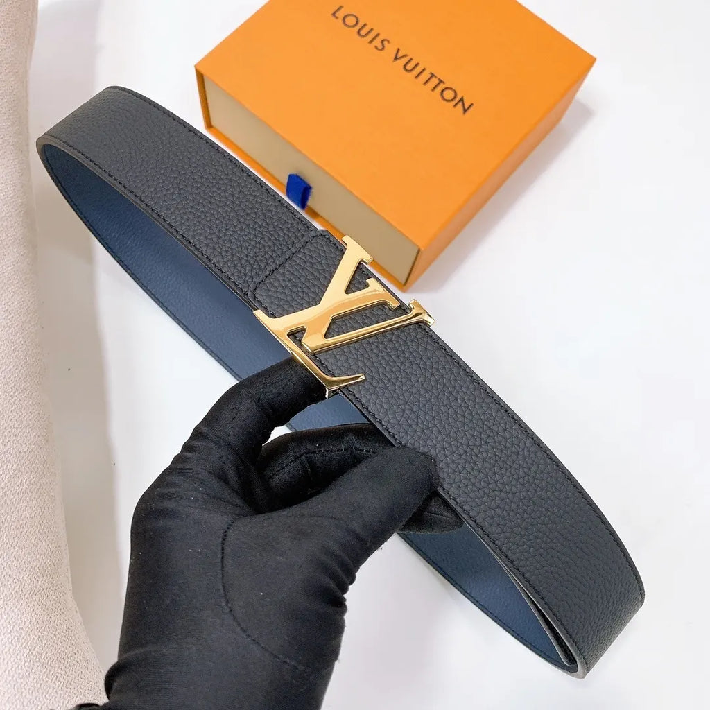 Louis Vuitton Black Leather Reversible Belt - Hình 5