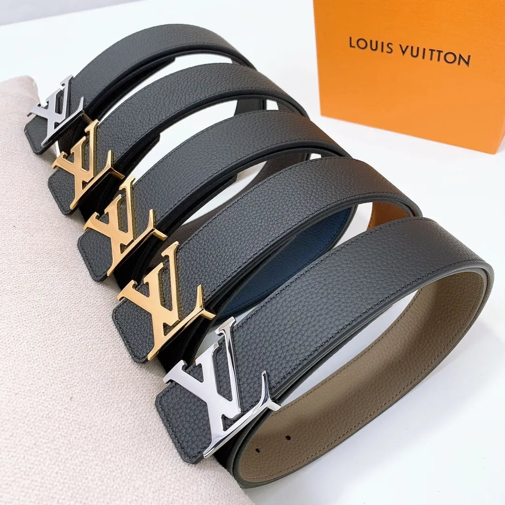Louis Vuitton Black Leather Reversible Belt - Hình 6
