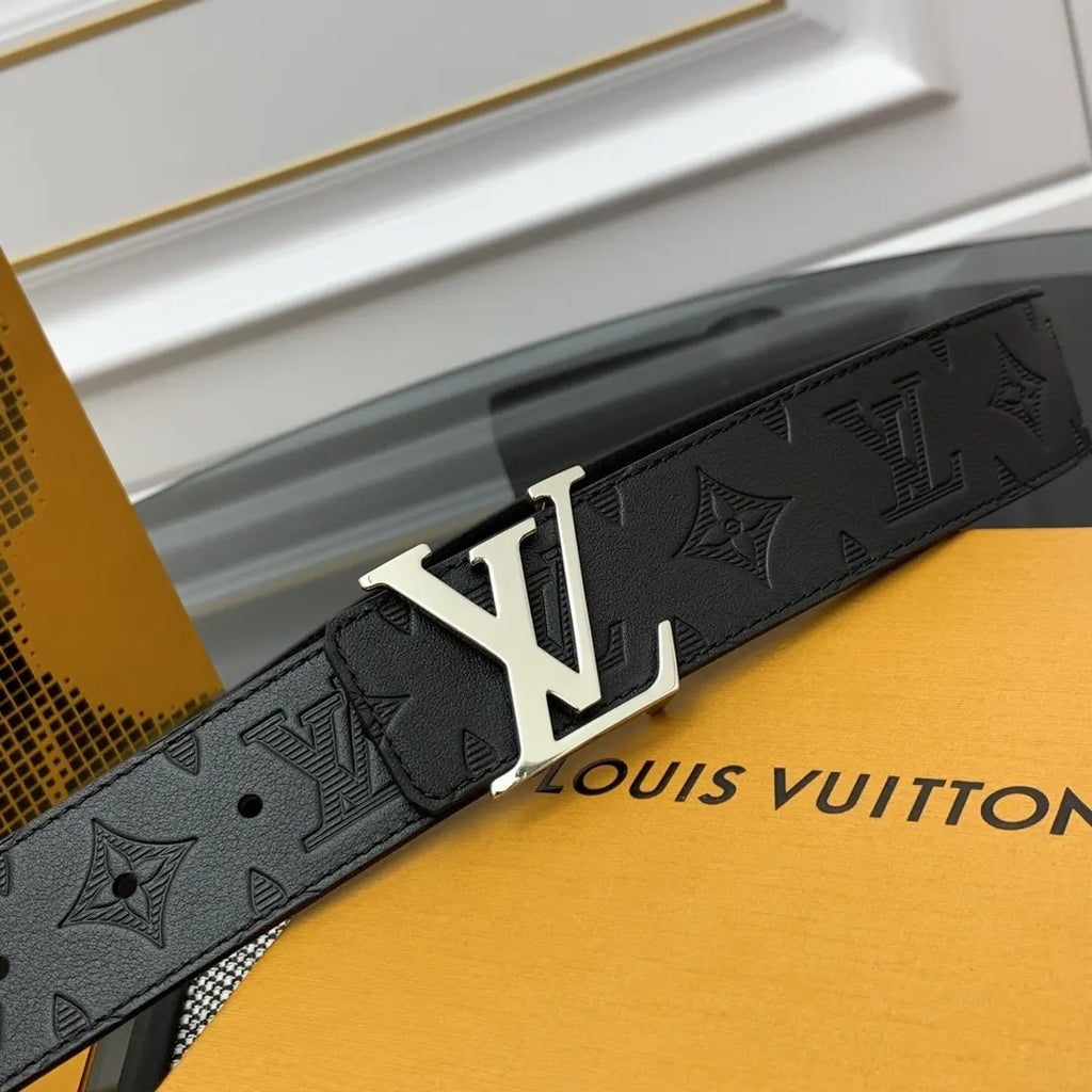 monogram Louis Vuitton Embossed Black Belt