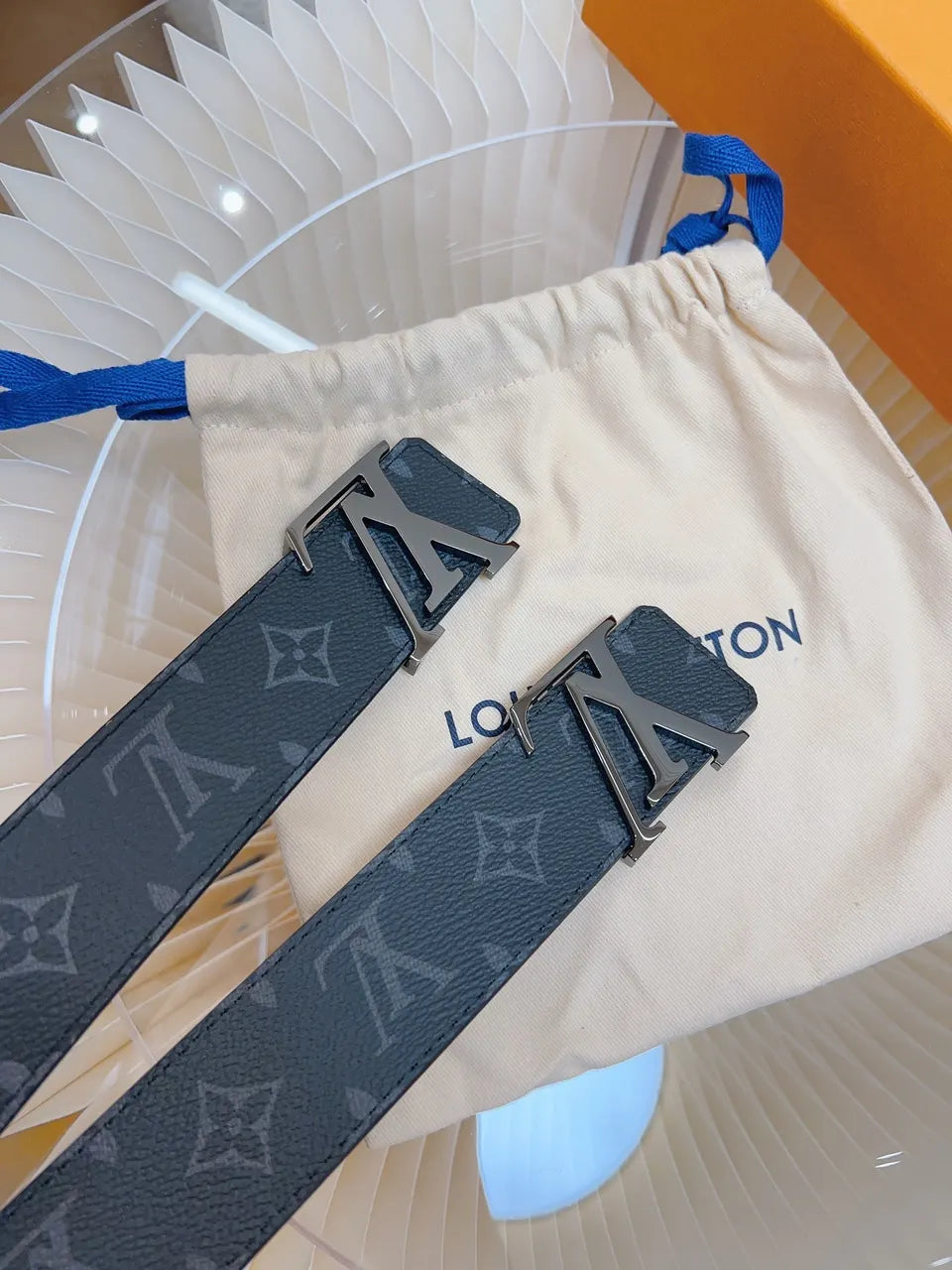 Louis Vuitton Grey Monogram Belt