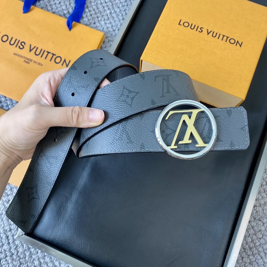 Louis Vuitton Gray Monogram Belt - Hình 3