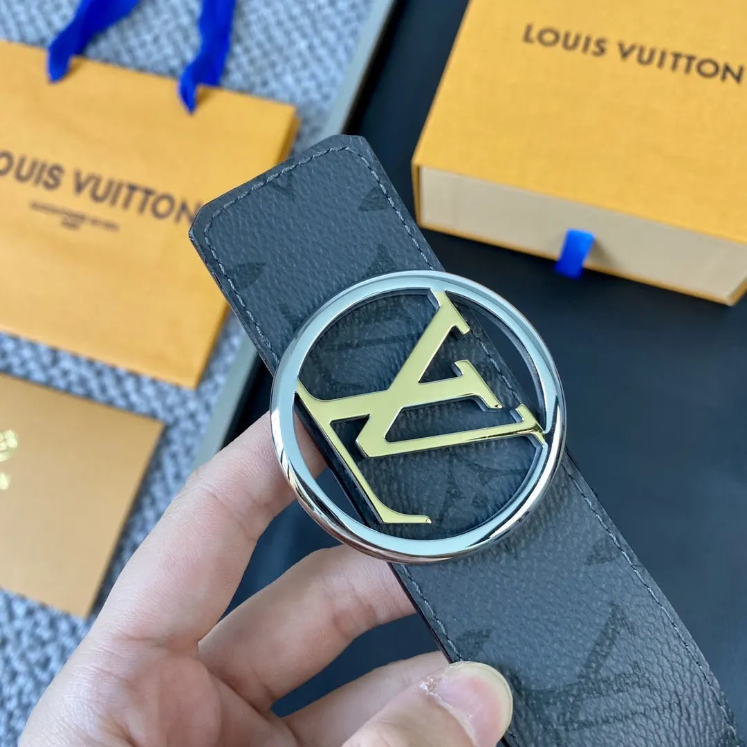 Louis Vuitton Gray Monogram Belt - Hình 4