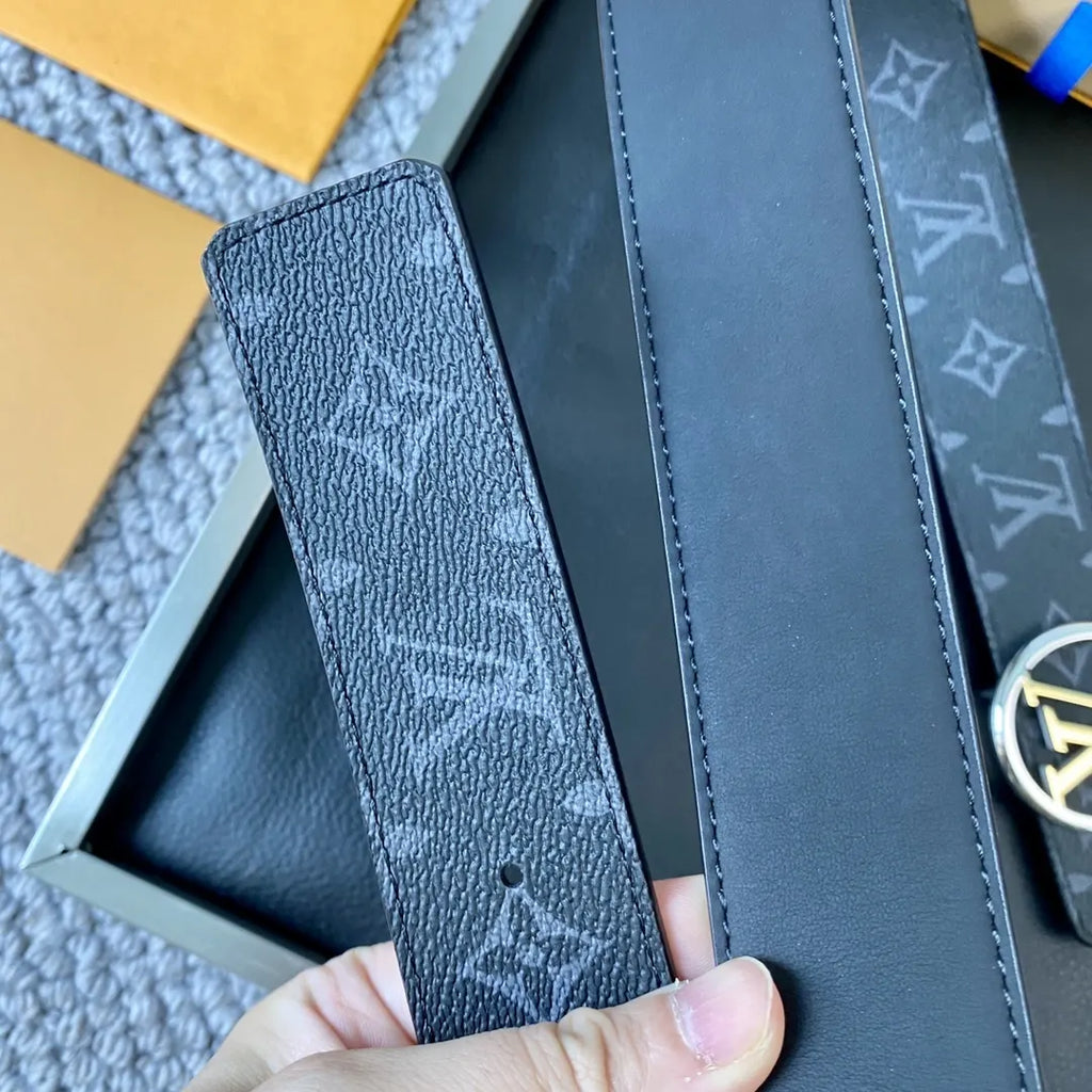 Louis Vuitton Black Monogram Eclipse Belt - Hình 4