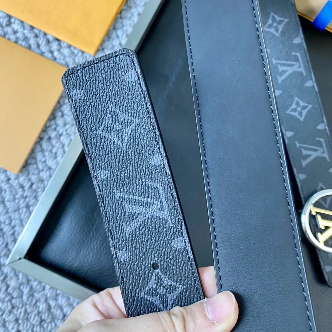 Louis Vuitton Black Monogram Eclipse Belt - Hình 4