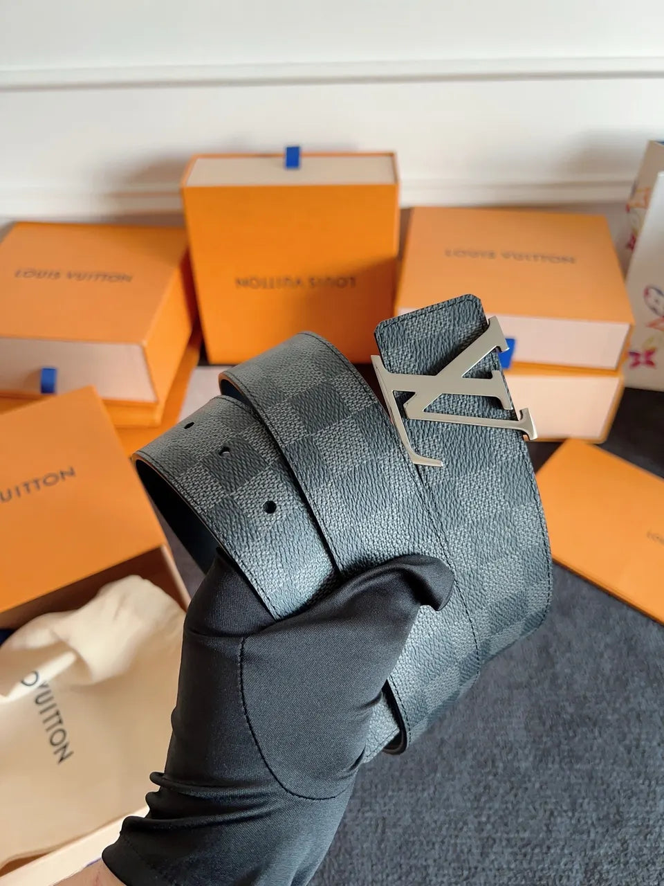 Louis Vuitton Black Damier Infini Belt - Hình 2