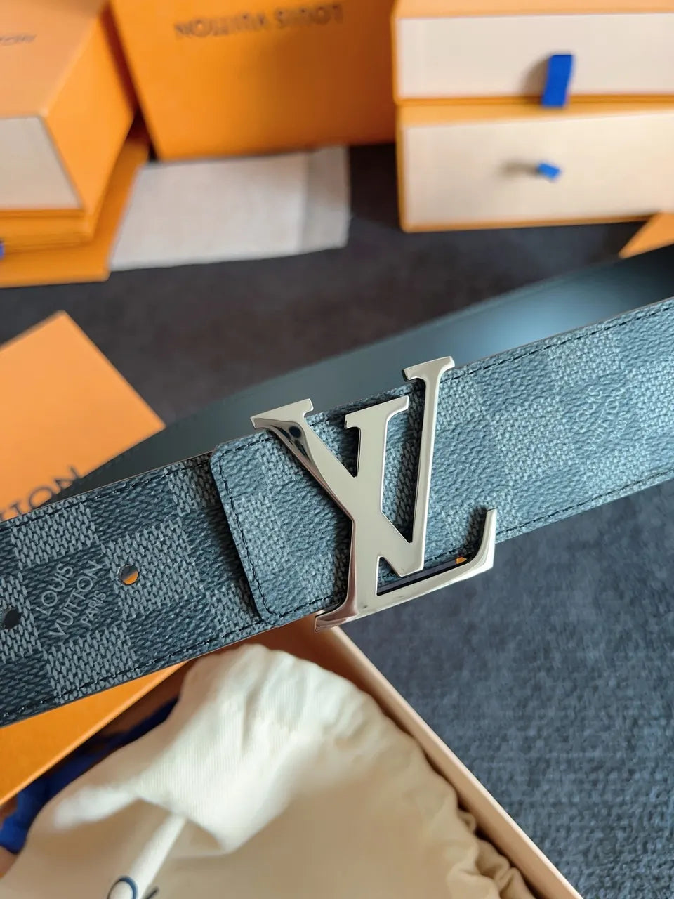 Louis Vuitton Black Damier Infini Belt - Hình 3