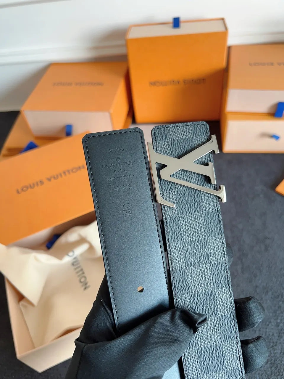 Louis Vuitton Black Damier Infini Belt - Hình 6