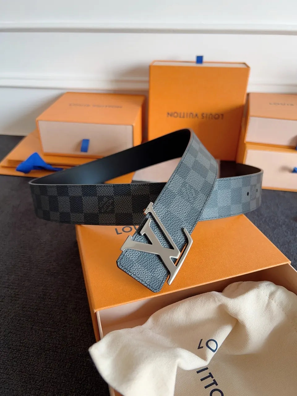 Louis Vuitton Black Damier Infini Belt - Hình 8
