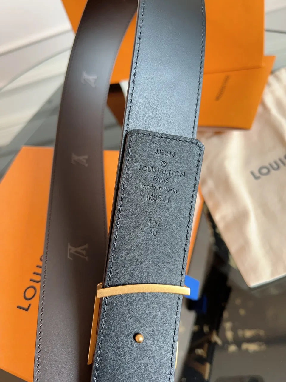 Louis Vuitton Brown Leather LV Initiales Belt - Hình 4