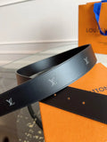 Louis Vuitton Black Leather Initial Belt