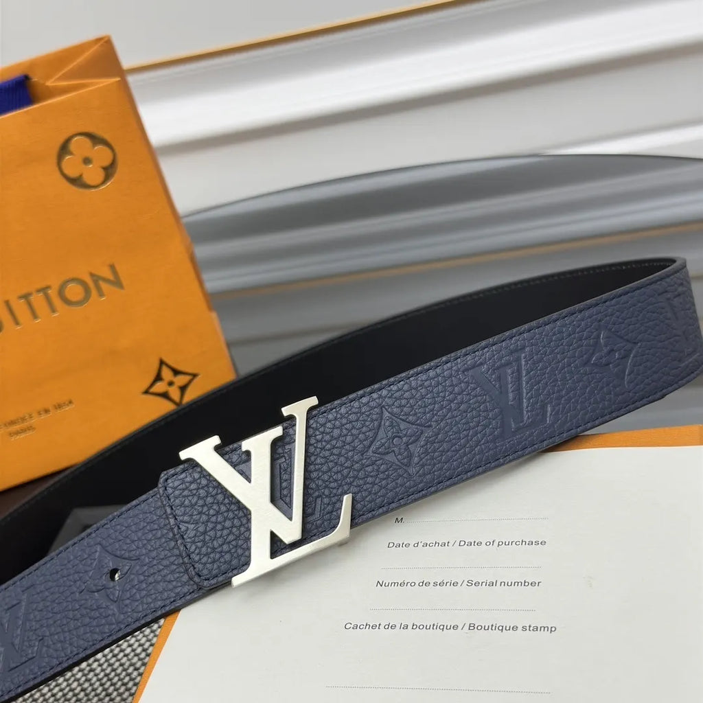 Louis Vuitton Blue Embossed Belt