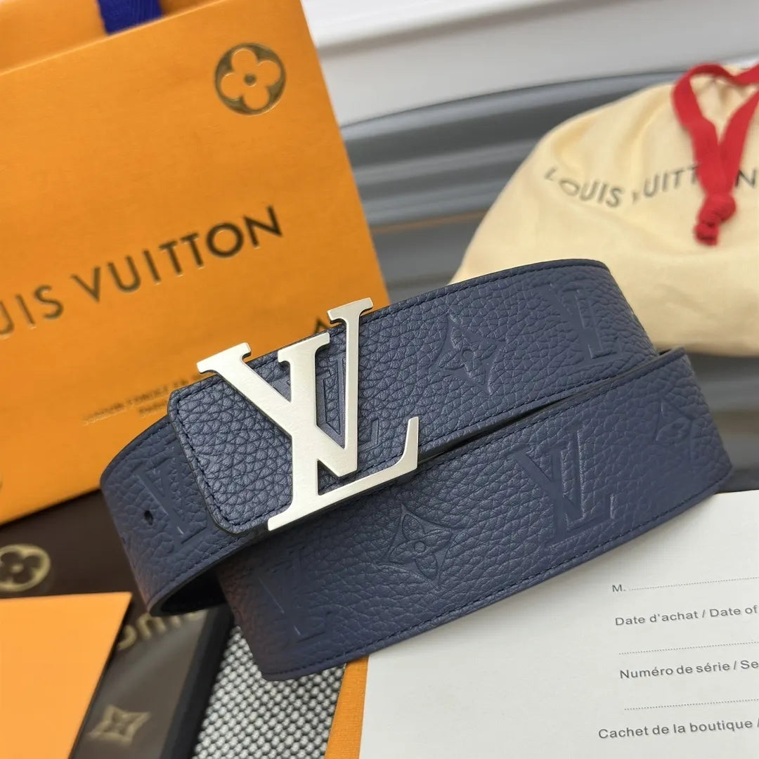 Louis Vuitton Blue Embossed Belt - Hình 2