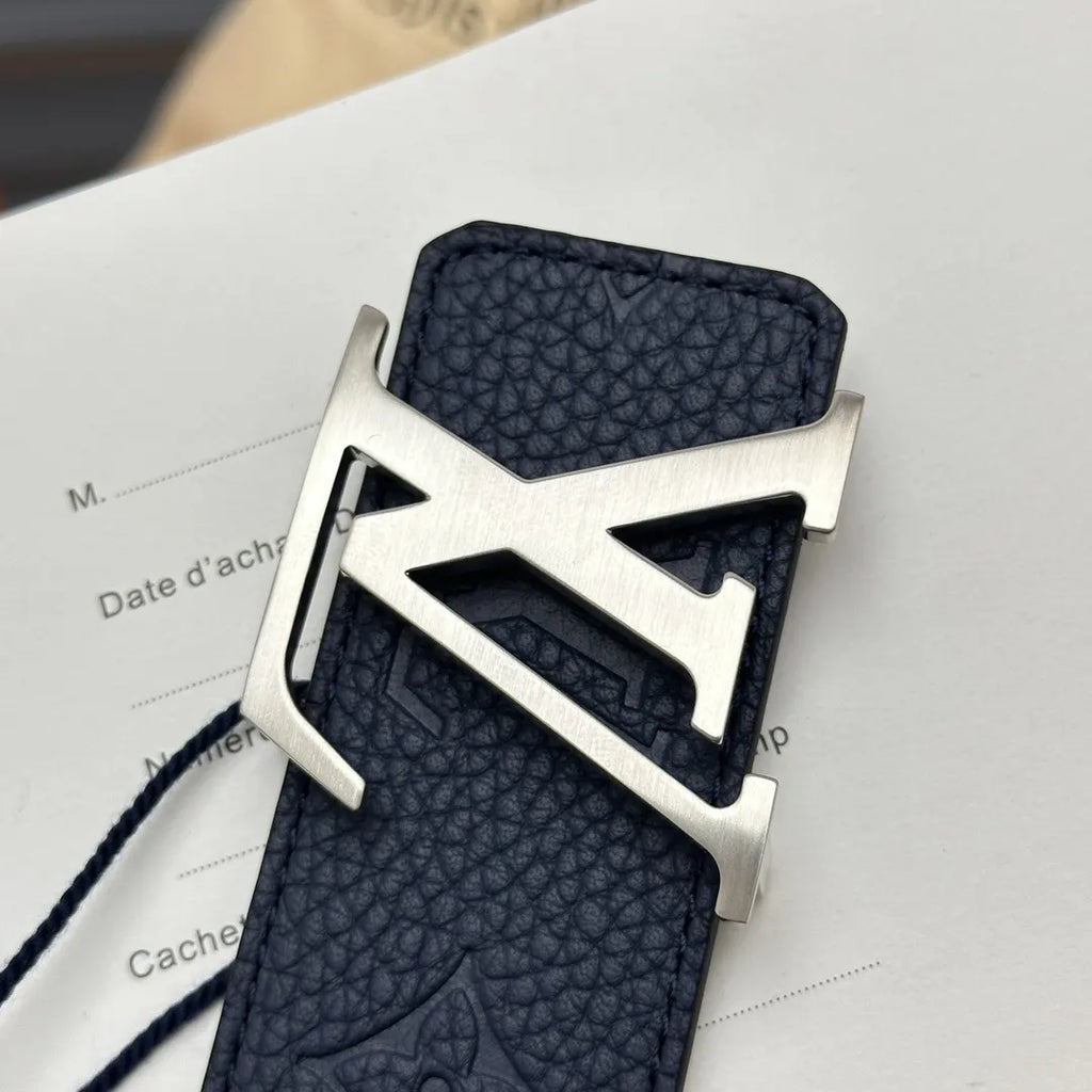 Louis Vuitton Blue Embossed Belt - Hình 7