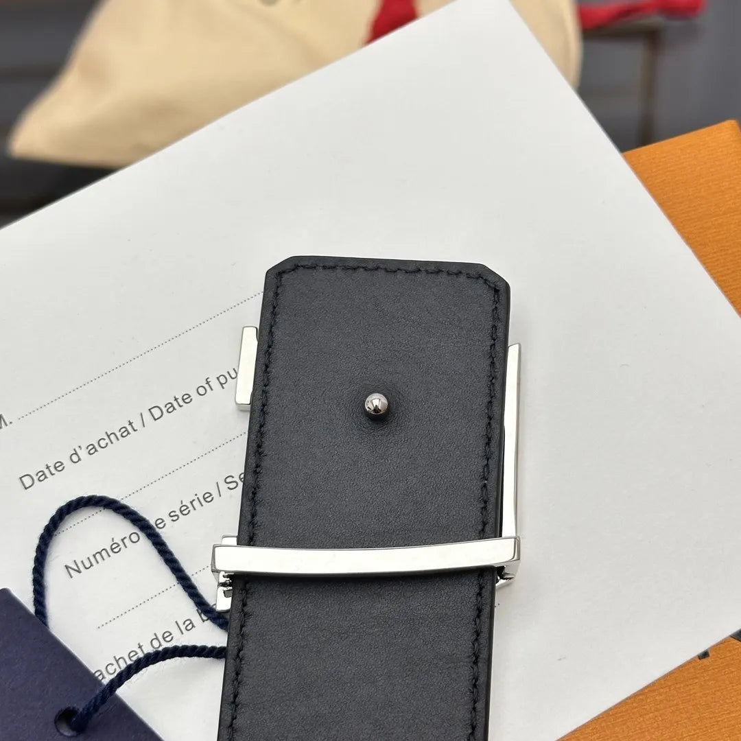 Louis Vuitton Blue Embossed Belt - Hình 8